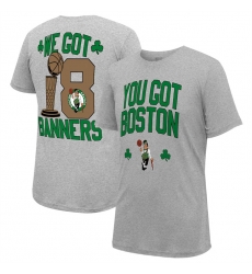Men Boston Celtics Grey 2024 Finals Champions Banners T Shirt Men Boston Celtics Grey 2024 Finals Champions Banners T Shirt