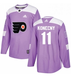 Mens Adidas Philadelphia Flyers 11 Travis Konecny Authentic Purple Fights Cancer Practice NHL Jersey Mens Adidas Philadelphia Flyers 11 Travis Konecny Authentic Purple Fights Cancer Practice NHL Jersey