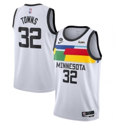 Men Minnesota Timberwolves 32 Karl Anthony Towns White 2022 23 City Edition Stitched Jersey Men Minnesota Timberwolves 32 Karl Anthony Towns White 2022 23 City Edition Stitched Jersey