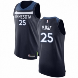 Youth Nike Minnesota Timberwolves 25 Derrick Rose Authentic Navy Blue NBA Jersey Icon Edition 