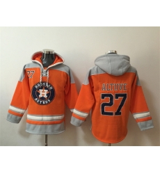 Men Houston Astros 27 Jose Altuve Orange Ageless Must Have Lace Up Pullover Hoodie Men Houston Astros 27 Jose Altuve Orange Ageless Must Have Lace Up Pullover Hoodie