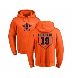 Men MLB Nike Houston Astros 19 Tyler Clippard Orange RBI Pullover Hoodie Men MLB Nike Houston Astros 19 Tyler Clippard Orange RBI Pullover Hoodie