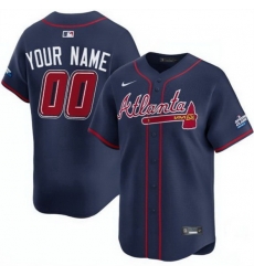 Men Women Youth Atlanta Braves Active Player Custom Navy 2025 Speedway Classic Alternate Limited Stitched Baseball Jersey