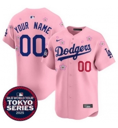 Men Women Youth Los Angeles Dodgers Active Player Custom Pink 2025 Tokyo Series Limited Stitched Baseball Jersey