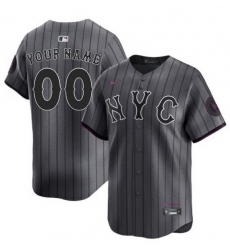 Men Women Youth New York Mets Customized Graphite City Connect Limited Stitched Baseball Jersey