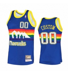 Men Women Youth Toddler Denver Nuggets Blue Rainbow Custom Mitchell Ness NBA Stitched Jersey Men Women Youth Toddler Denver Nuggets Blue Rainbow Custom Mitchell Ness NBA Stitched Jersey