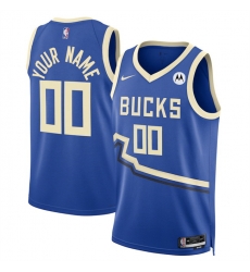 Men Milwaukee Bucks Active Player Custom Royal 2024 25 City Edition Stitched Basketball Jersey Men Milwaukee Bucks Active Player Custom Royal 2024 25 City Edition Stitched Basketball Jersey