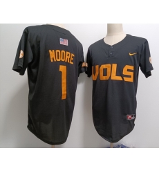 Men Tennessee Volunteers #1 Christian Moore Black Pull over Black Stitched Jersey Men Tennessee Volunteers #1 Christian Moore Black Pull over Black Stitched Jersey