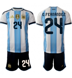 Argentina 2026 FIFA World Cup Soccer Jersey White #24 E.FERNANDEZ