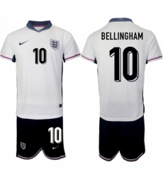 Men England 10 Jude Bellingham 2024 25 White Home Soccer Jersey Suit