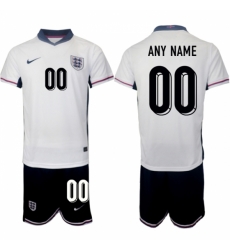 Men England Custom 2024 25 White Home Soccer Jersey Suit