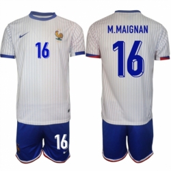 Men France 16 Steve Mandanda White 2024 25 Away Soccer Jersey Suit