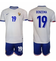 Men France 19 Karim Benzema White 2024 25 Away Soccer Jersey Suit Men France 19 Karim Benzema White 2024 25 Away Soccer Jersey Suit