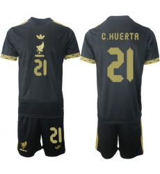 Men Mexico 2025 Soccer Jerseys BlackGold #21 C.HUERTA Men Mexico 2025 Soccer Jerseys BlackGold #21 C.HUERTA
