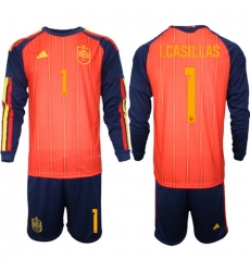 Spain 2026 FIFA World Cup Soccer Jersey Red LONG #1 I.CASILLAS Spain 2026 FIFA World Cup Soccer Jersey Red LONG #1 I.CASILLAS