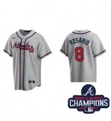Men Nike Atlanta Braves 8 Eddie Rosario Gray Alternate Stitched Baseball Stitched MLB 2021 Champions Patch Jersey Men Nike Atlanta Braves 8 Eddie Rosario Gray Alternate Stitched Baseball Stitched MLB 2021 Champions Patch Jersey