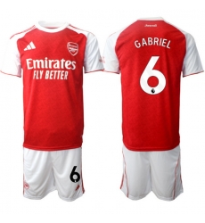 Men Arsenal 2026 Soccer Jerseys Red White #6 GABRIEL Men Arsenal 2026 Soccer Jerseys Red White #6 GABRIEL