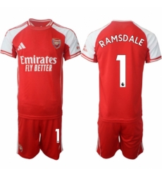 Men Arsenal FC 1 Aaron Ramsdale Red 2025 Home Soccer Jersey Suit