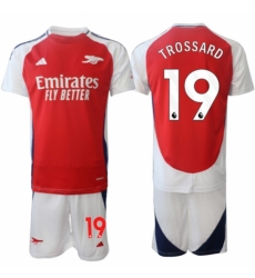 Men Arsenal FC 19 Leandro Trossard 2024 Red Home Soccer Jersey Suit