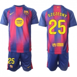 Men FC Barcelona 2026 Soccer Jerseys PinkBlue #25 SZCZESNY
