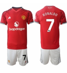 Men Manchester United 7 Ranoldo 2025 26 Red Home Soccer Jersey Suit