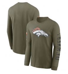 Men Denver Broncos Olive 2022 Salute To Service Long Sleeve T Shirt Men Denver Broncos Olive 2022 Salute To Service Long Sleeve T Shirt