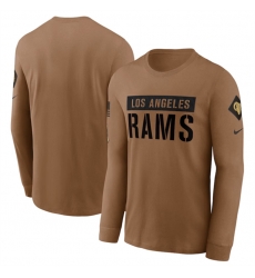 Men Los Angeles Rams 2023 Brown Salute To Service Long Sleeve T Shirt Men Los Angeles Rams 2023 Brown Salute To Service Long Sleeve T Shirt
