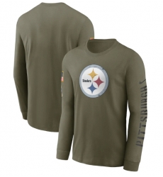 Men Pittsburgh Steelers Olive 2022 Salute To Service Long Sleeve T Shirt Men Pittsburgh Steelers Olive 2022 Salute To Service Long Sleeve T Shirt