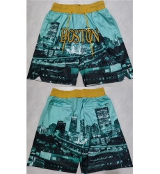Men Boston Celtics Aqua Black Shorts 28Run Small 29 Men Boston Celtics Aqua Black Shorts 28Run Small 29