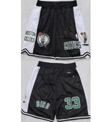 Men Boston Celtics Black White Shorts