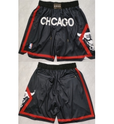 Men Chicago Bulls Black City Edition Shorts Men Chicago Bulls Black City Edition Shorts
