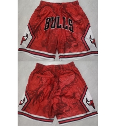 Men Chicago Bulls Red Shorts Men Chicago Bulls Red Shorts