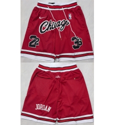 Men Chicago Bulls Red Shorts  