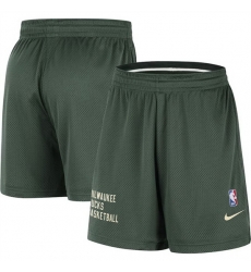 Men Milwaukee Bucks Hunter Green Warm Up Performance Practice Shorts Men Milwaukee Bucks Hunter Green Warm Up Performance Practice Shorts