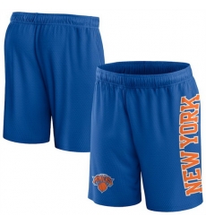 Men New York Knicks Blue Post Up Mesh Shorts Men New York Knicks Blue Post Up Mesh Shorts