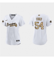 Women Atlanta Braves 54 Max Fried 2022 All Star White Stitched Baseball Jersey Women Atlanta Braves 54 Max Fried 2022 All Star White Stitched Baseball Jersey