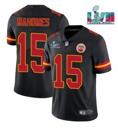 Men Kansas City Chiefs 15 Patrick Mahomes Black Super Bowl LVII Patch Vapor Untouchable Limited Stitched Jersey Men Kansas City Chiefs 15 Patrick Mahomes Black Super Bowl LVII Patch Vapor Untouchable Limited Stitched Jersey