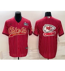 Men Kansas City Chiefs Red Team Big Logo With Super Bowl LVII Patch Cool Base Stitched Baseball Jersey Men Kansas City Chiefs Red Team Big Logo With Super Bowl LVII Patch Cool Base Stitched Baseball Jersey