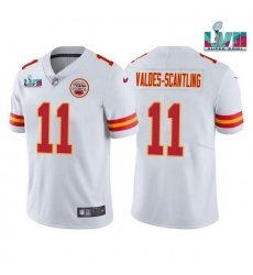 Men Women Youth Toddler Kansas City Chiefs 11 Marquez Valdes Scantling White Super Bowl LVII Patch Vapor Untouchable Limited Stitched Jersey Men Women Youth Toddler Kansas City Chiefs 11 Marquez Valdes Scantling White Super Bowl LVII Patch Vapor Untouchable Limited Stitched Jersey