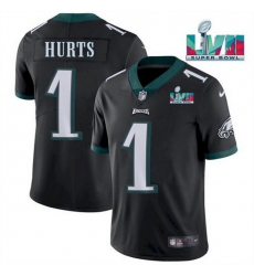 Men Women Youth Toddler Philadelphia Eagles 1 Jalen Hurts Black Super Bowl LVII Patch Vapor Untouchable Limited Stitched Jersey Men Women Youth Toddler Philadelphia Eagles 1 Jalen Hurts Black Super Bowl LVII Patch Vapor Untouchable Limited Stitched Jersey