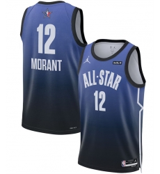 Men 2023 All Star 12 Ja Morant Blue Game Swingman Stitched Basketball Jersey Men 2023 All Star 12 Ja Morant Blue Game Swingman Stitched Basketball Jersey
