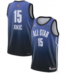 Men 2023 All Star 15 Nikola Jokic Blue Game Swingman Stitched Basketball Jersey Men 2023 All Star 15 Nikola Jokic Blue Game Swingman Stitched Basketball Jersey