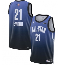 Men 2023 All Star 21 Joel Embiid Blue Game Swingman Stitched Basketball Jersey Men 2023 All Star 21 Joel Embiid Blue Game Swingman Stitched Basketball Jersey