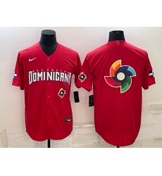 Men Dominican Republic Baseball 2023 Red World Baseball Big Logo With Patch Classic Stitched Jersey Men Dominican Republic Baseball 2023 Red World Baseball Big Logo With Patch Classic Stitched Jersey