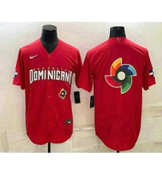 Men Dominican Republic Baseball 2023 Red World Big Logo With Patch Classic Stitched Jersey Men Dominican Republic Baseball 2023 Red World Big Logo With Patch Classic Stitched Jersey