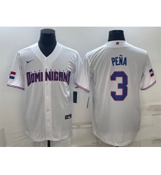 Men Dominican Republic Baseball 3 Jeremy Pe F1a 2023 White World Baseball Classic Stitched Jersey Men Dominican Republic Baseball 3 Jeremy Pe F1a 2023 White World Baseball Classic Stitched Jersey