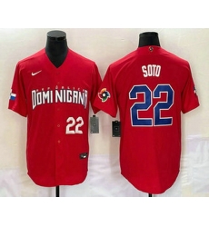 Mens Dominican Republic Baseball #22 Juan Soto Number 2023 Red World Classic Stitched Jersey Mens Dominican Republic Baseball #22 Juan Soto Number 2023 Red World Classic Stitched Jersey