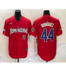 Men's Dominican Republic Baseball #44 Julio Rodriguez 2023 Red World Classic Stitched Jerseys Men's Dominican Republic Baseball #44 Julio Rodriguez 2023 Red World Classic Stitched Jerseys