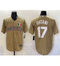 Men Mexico Baseball 17 Shohei Ohtani Tan 2023 World Baseball Classic Stitched Jersey Men Mexico Baseball 17 Shohei Ohtani Tan 2023 World Baseball Classic Stitched Jersey