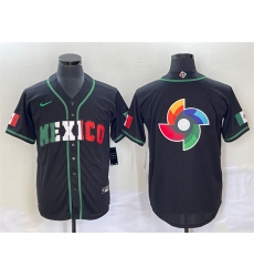 Men Mexico Baseball 2023 Black World Baseball Classic Team Big Logo Stitched Jerseys 1 Men Mexico Baseball 2023 Black World Baseball Classic Team Big Logo Stitched Jerseys 1
